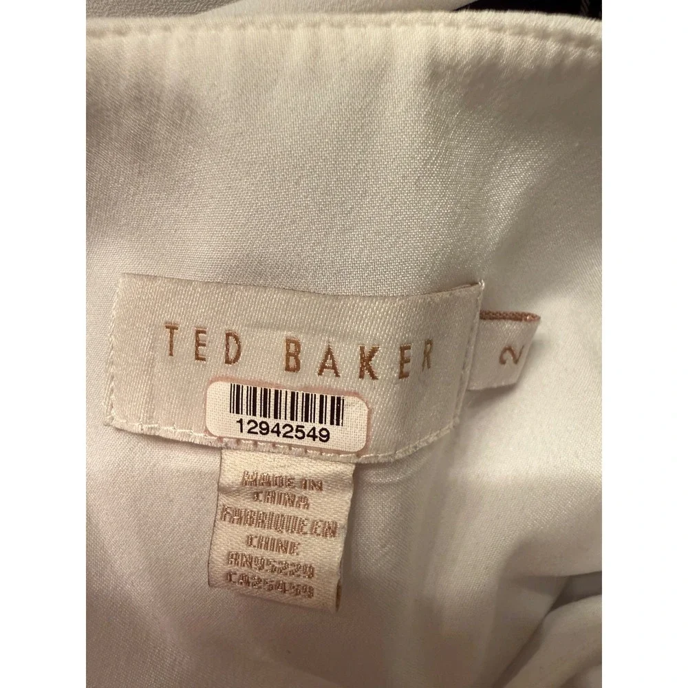 Ted Baker Fancesa Fit & Flare Check Midi Dress Ivory Black 2 Quiet‎ Luxury - Picture 8 of 9